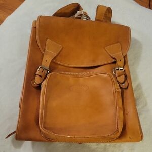 Chaco Leather Backpack in Warm Tan